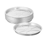 Relaxdays Set de 25 bandejas de aluminio redondas plata