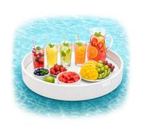 Relaxdays Bandeja Flotante 2 en 1 para Piscina, Blanco