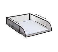 Relaxdays Bandeja para Documentos A4, Metal, Negro, 6.50 x 25.5 x 33 cm