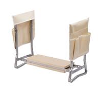 Relaxdays Banqueta jardín Plegable, Acolchada, con Bolsillos, 2 en 1: Rodillera y Asiento, hasta 150 kg, Beige