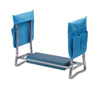 Relaxdays banqueta/Rodillera de jardín Plegable Acolchada con Bolsillos, 2 en 1 Asiento y Rodillera, 150 kg, Azul Claro