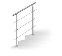 Relaxdays Barandilla escalera de acero inoxidable plata
