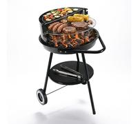 Relaxdays Barbacoa carbón 47 cm negro,plata