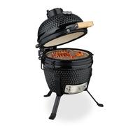 Relaxdays Barbacoa carbón kamado cerámica negro