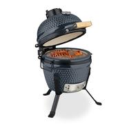 Relaxdays Barbacoa carbón kamado cerámica negro,gris