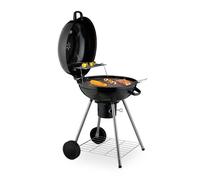 Relaxdays Barbacoa de carbón XXL con ruedas negro,plata