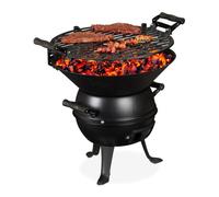 Relaxdays Barbacoa hierro fundido negro