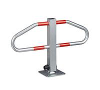 Relaxdays Barrera parking con cierre horizontal rojo,negro,plata