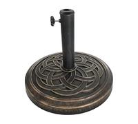 Relaxdays Base para Parasol, para Varillas 34-48 mm, Ø 45 cm, Vintage, Negro/Bronce