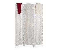 Relaxdays Biombo separador de ambientes 3 paneles blanco