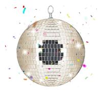 Relaxdays Bola disco Ø 20 cm beige