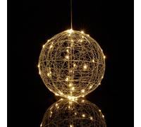 Relaxdays Bola de luces decorativas LED 25 cm plata