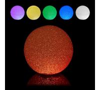 Relaxdays Bola Led 20 cm Ø, Cambio de Color, a Pilas, sin Cable, para Interior, Lámpara Decorativa Redonda, Blanco, Gomaespuma