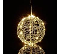Relaxdays Bola de luces decorativas LED 15 cm plata