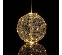 Relaxdays Bola de luces decorativas LED 25 cm plata