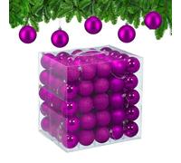 Relaxdays Bolas árbol Navidad set 100 piezas fucsia,plata
