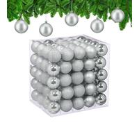 Relaxdays Bolas árbol Navidad set 100 piezas plata