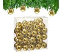 Relaxdays Bolas Árbol Navidad, Set 100, Plástico, Diseño Brillante, 6 cm, Adornos Navideños, Decoración Natal, Dorado