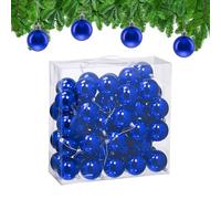 Relaxdays Bolas Árbol Navidad, Set 100, Plástico, Diseño Brillante, 6 cm, Adornos Navideños, Decoración Natal, Azul