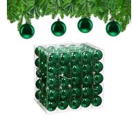 Relaxdays Bolas Árbol Navidad, Set 100, Plástico, Diseño Brillante, Verde | 6 cm, Adornos Navideños, Decoración Natal