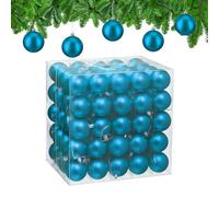 Relaxdays Bolas Árbol Navidad, Set 100, Plástico, Diseño en Mate, 6 cm, Adornos Navideños, Decoración Natal, Petróleo