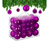 Relaxdays Bolas árbol Navidad set 50 piezas fucsia,plata