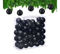 Relaxdays Bolas árbol Navidad set 50 piezas negro,plata