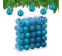 Relaxdays Bolas árbol Navidad set 50 piezas plata,turquesa