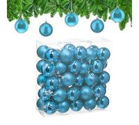 Relaxdays Bolas Árbol Navidad, Set 50, Plástico, Diseño Mate y Brillante, 6 cm, Adornos Navideños, Decoración, Petróleo