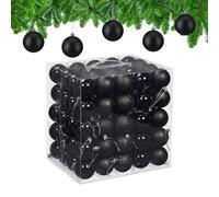 Relaxdays Bolas árbol Navidad set 100 piezas negro,plata