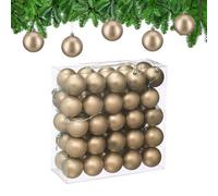 Relaxdays Bolas Árbol Navidad, Set de 50, Plástico, Diseño Mate, 6 cm, Adornos Navideños Redondos, Decoración, Champán