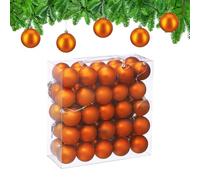 Relaxdays Bolas Árbol Navidad, Set de 50, Plástico, Diseño Mate, 6 cm, Adornos Navideños Redondos, Decoración, Naranja