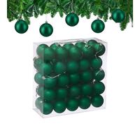 Relaxdays Bolas Árbol Navidad, Set de 50, Plástico, Diseño Mate, 6 cm, Adornos Navideños Redondos, Decoración, Verde