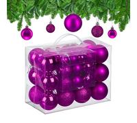 Relaxdays Bolas árbol Navidad set 50 piezas fucsia,plata