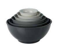 Relaxdays Bols plástico set de 6 antracita,plata,gris
