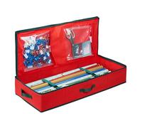 Relaxdays Bolsa de almacenamiento papel de regalo rojo,negro