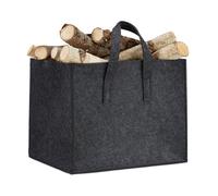 Relaxdays Bolsa para leña de fieltro XL antracita