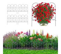 Relaxdays Borde para parterres, Pack de 5, Metal, 46 x 46 cm, para Clavar, Valla Decorativa para jardín y césped, Negro