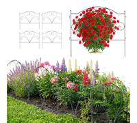 Relaxdays Borde para parterres, Set de 5, Metal, 45x50 cm, para Clavar, Valla Decorativa para parterres y césped, Negro