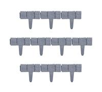 Relaxdays Bordes Jardín, Set 10 Delimitadores Césped, Huerto, Plástico, Efecto Piedra, 10x25 cm, Borduras, Estaca, Gris