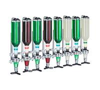 relaxdays Botellero de Pared, Soporte para Seis Botellas, Dosificador de 3 octelería, 73x36x11 cm, Plateado