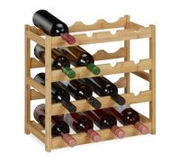 Relaxdays Botellero de vino para 16 botellas marrón claro