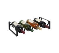 Relaxdays Botellero metal apilable negro