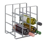 Relaxdays Botellero metálico gris para 9 botellas gris