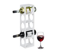 Relaxdays Botellero vino bambú blanco blanco