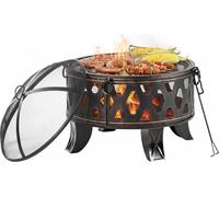 Relaxdays Brasero c/ parrilla oro,negro
