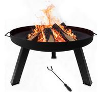 Relaxdays, brasero, diámetro del recipiente: 59 cm, con gancho para colgar, acero con revestimiento de polvo, para uso en jardín o terraza, color