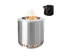 Relaxdays Brasero sin humo Ø38 cm plata