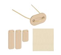 Relaxdays Bridas para Malla de Privacidad, 52 Alambres y Placas, Fijaciones para Cerramientos de Balcón, Beige