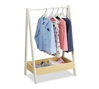 Relaxdays Burro para ropa infantil blanco,marrón claro